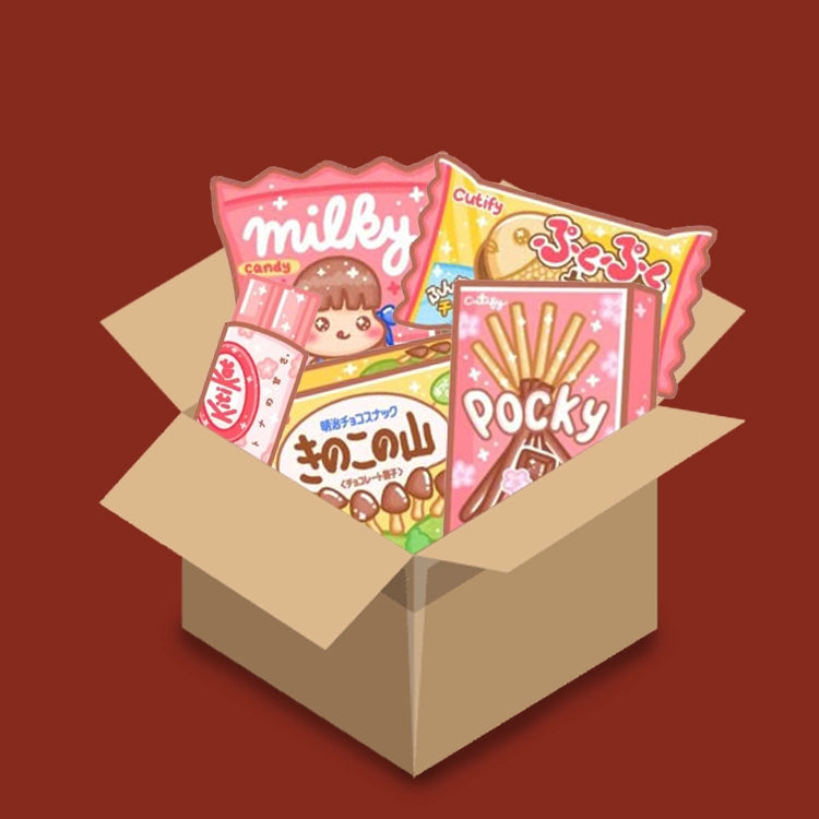 Un carton contenant des snacks japonais