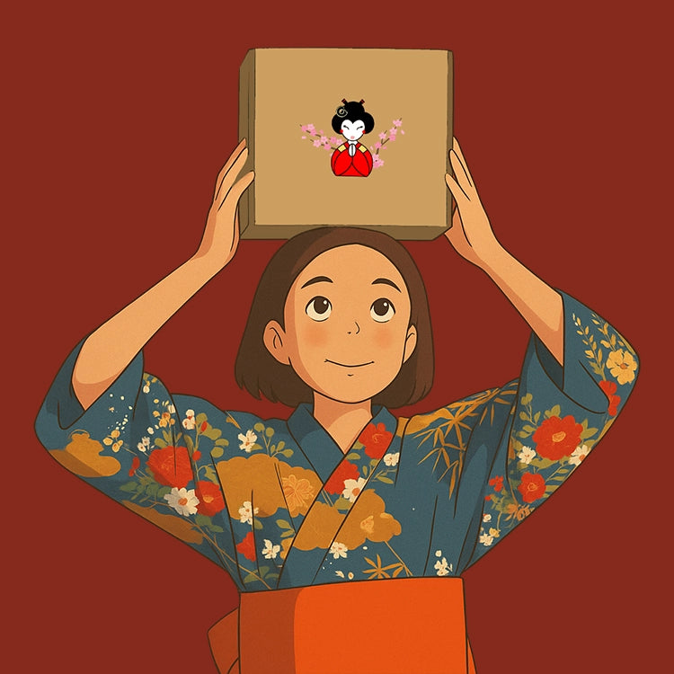 Femme en kimono tenant dans ses mains une Tokyo Snack Box