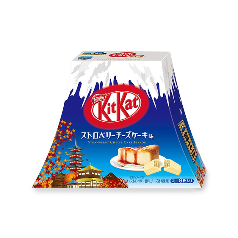 KitKats japonais au Cheese Cake à la Fraise, avec un design de fuji san