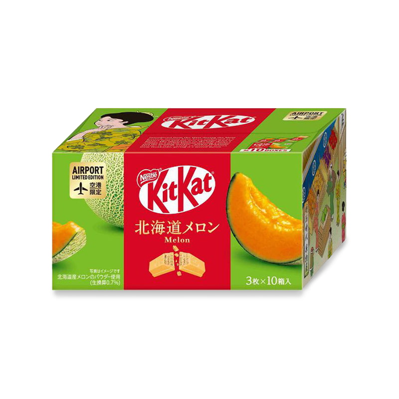 Une boite de 10 paquets de 3 kitkats japonais saveur melon