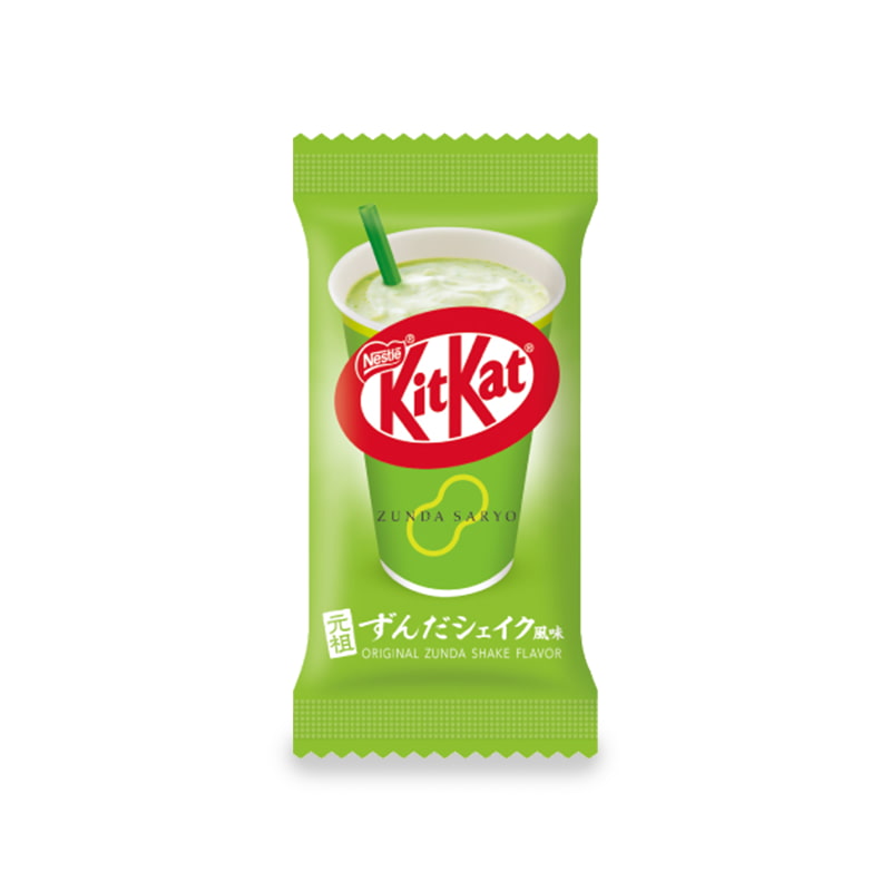 Un KitKat du Japon issu de la collaboration unique avec le célèbre "Zunda Shake" de Zunda Saryo
