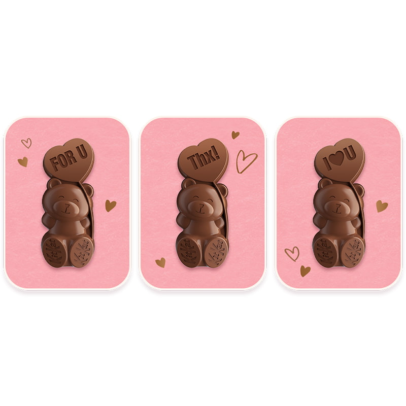 Trois designs de kitkats differents pour la saint valentin au japon